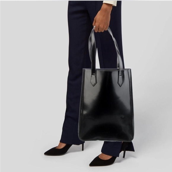 GIVENCHY Perfums Black Faux Leather Tote Shoulder Bag - Picture 1 of 15